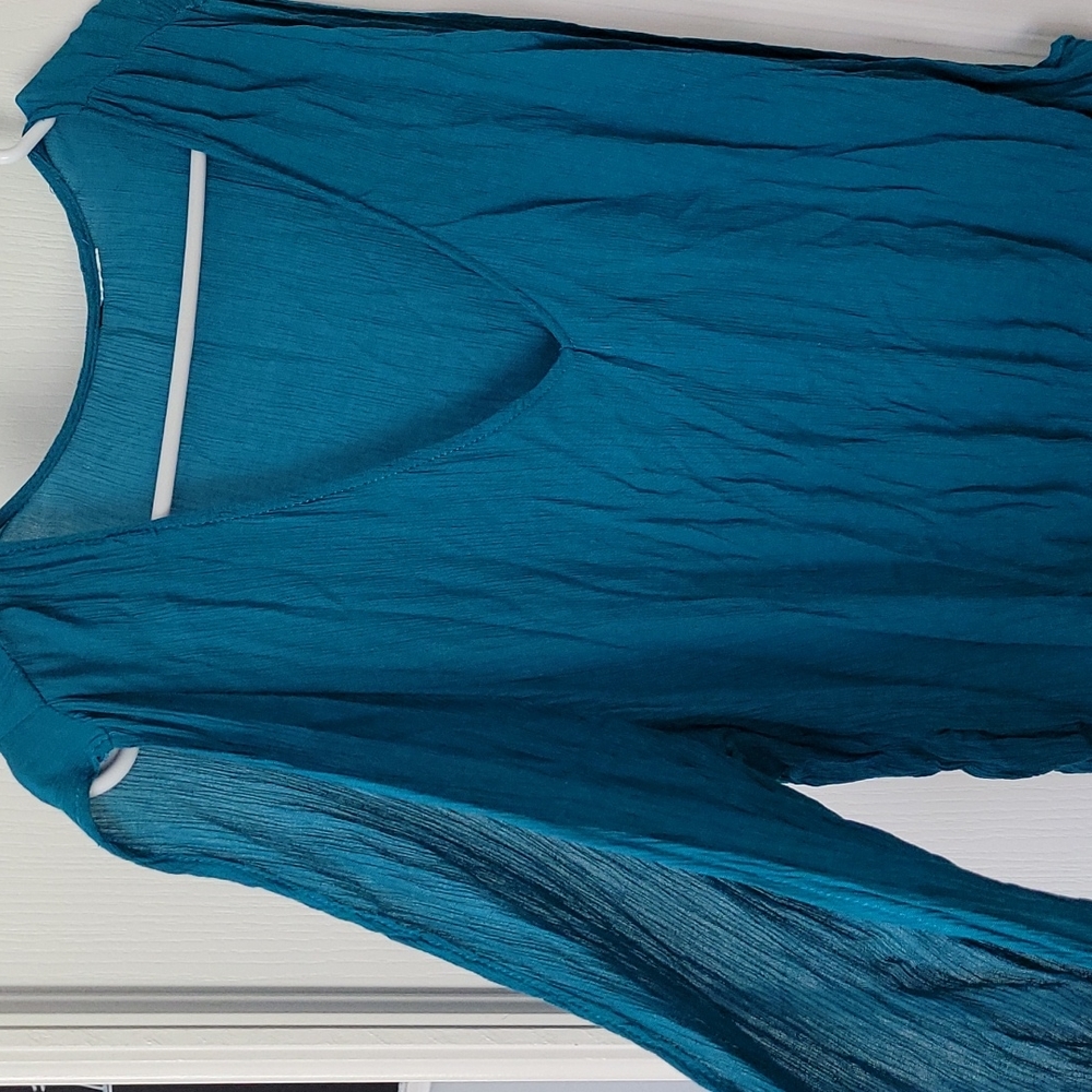 Teal viscose open sleeve Coverup